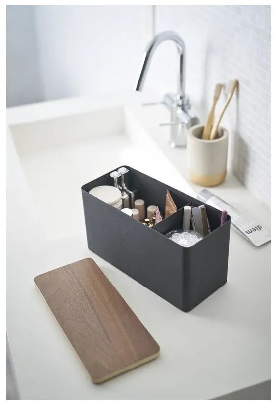 Organizer nero con coperchio in compensato Yamazaki Rin - YAMAZAKI
