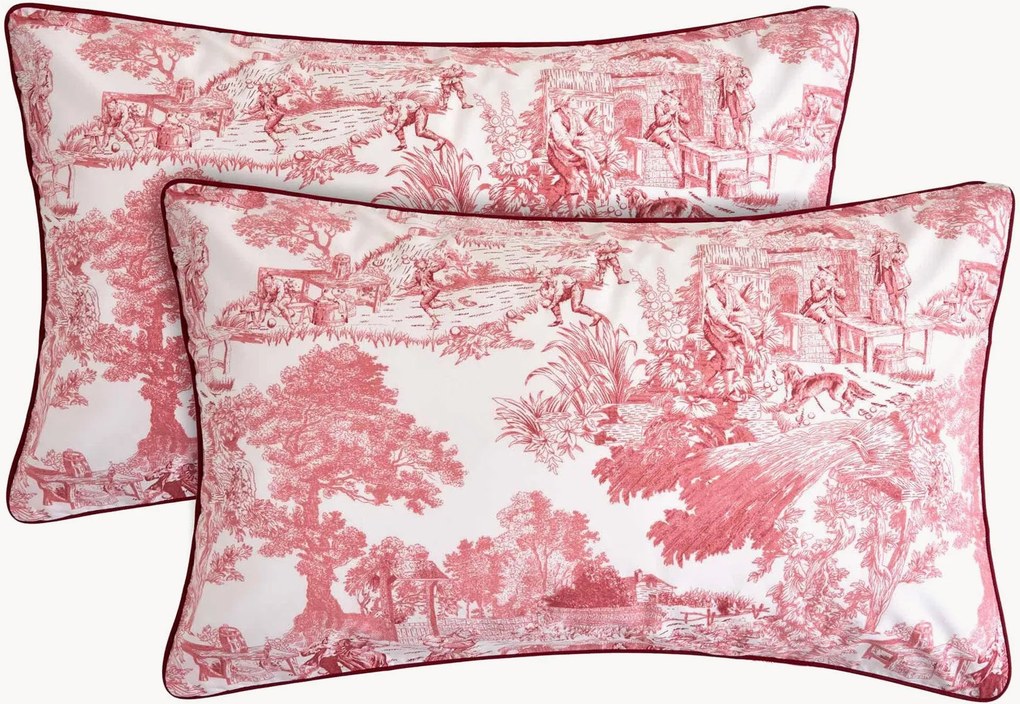 Set di 2 federe in cotone percalle Toile De Jouy