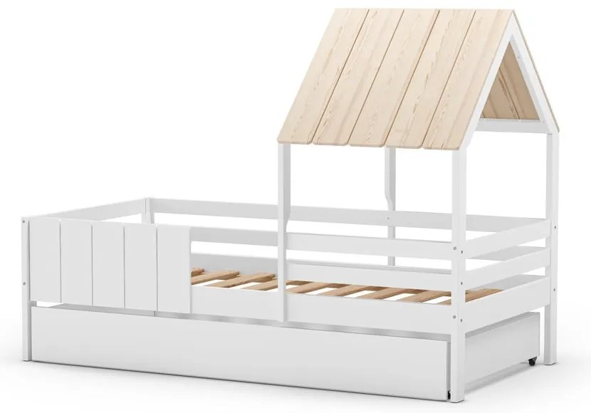 Letto da bambini a forma di casa bianco 90x190 cm Valka – Marckeric