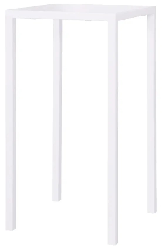Tavolo alto BASILEA in metallo bianco 70&#215;70 cm, impilabile