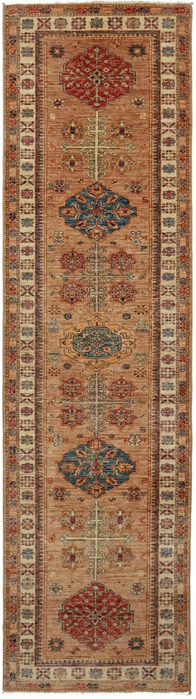Kazak Tappeto orientale 300 x 80 Marrone (Pakistan) Annodato A Mano