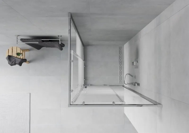 Mexen Rio cabina doccia quadrata 70 x 70 cm, strisce bianche, cromo - 860-070-070-01-20