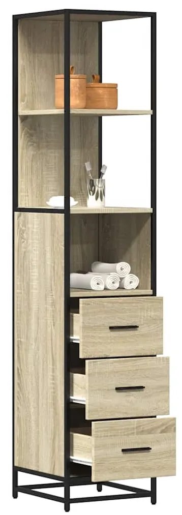 Armadietto Bagno Rovere Sonoma 35x37,5x166 Cm Legno Multistrato /