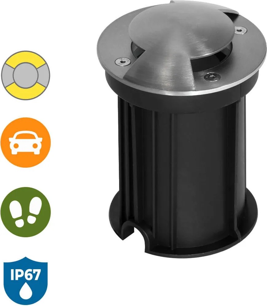 Faretto Carrabile Bidirezione GU10 IP67 - INOX con Doppio Pressacavo