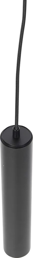 Lampada a sospensione di design nera con adattatore per binario trifase - Tuba Small 3-fasi