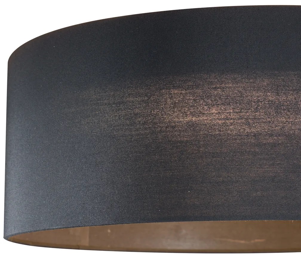 Plafoniera moderna nera trasparente 40cm incl. LED dimmerabile a 3 livelli - Sue