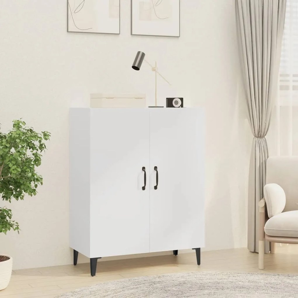 Credenza Bianca 70x34x90 Cm İn Legno Multistrato /