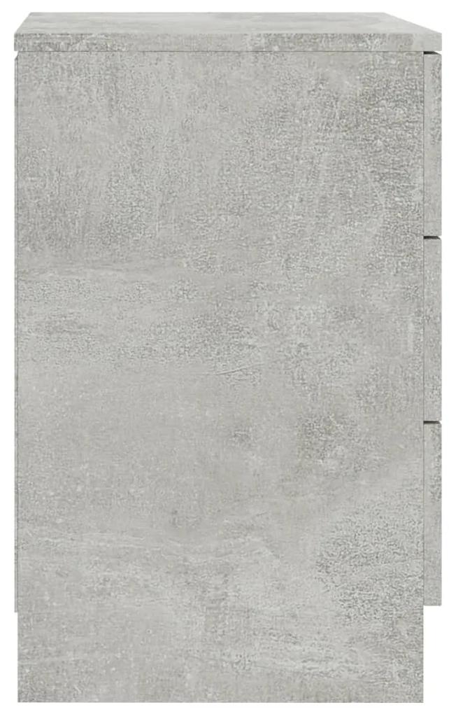 Comodini 2 pz grigio cemento 38x35x56 cm in truciolato