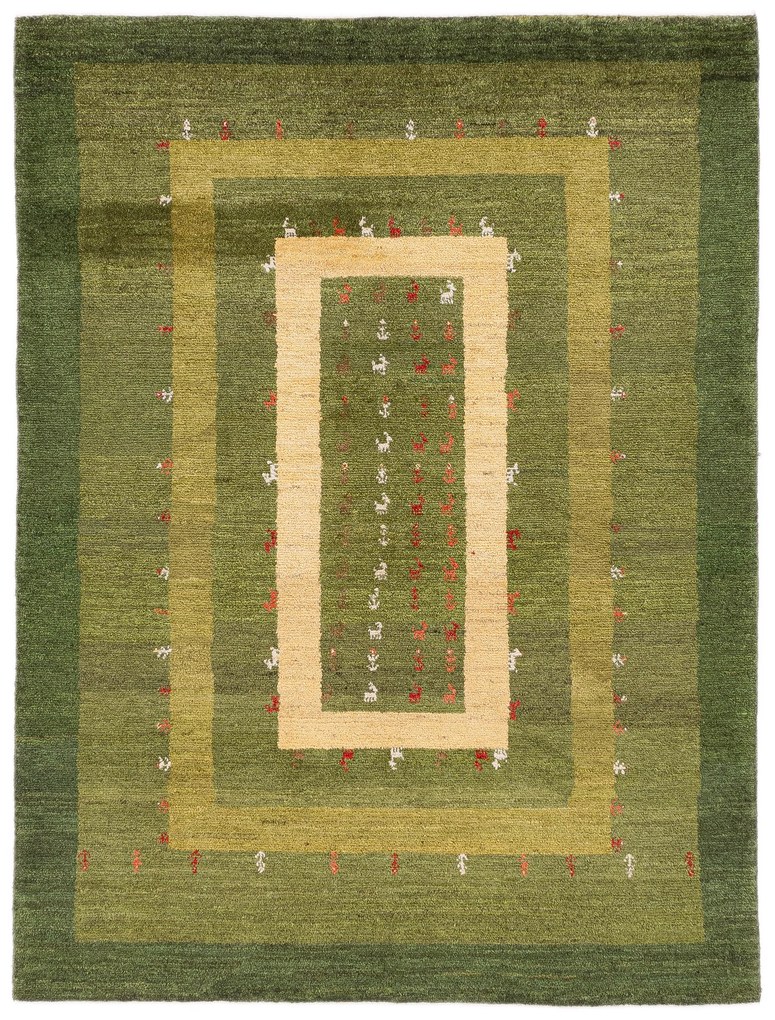 Gabbeh Tappeto persiano 220 x 170 Verde (Iran) Annodato A Mano