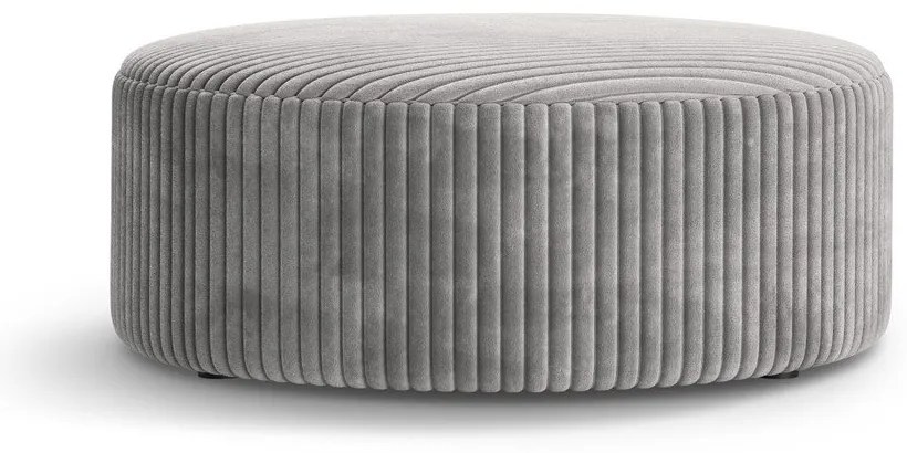 Poggiapiedi grigio chiaro con rivestimento in velluto a coste Dia – Micadoni