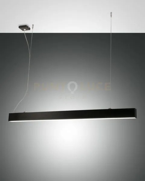 Next lampadario a sospensione nero l.112x4,6cm dimmerabile doppia e...