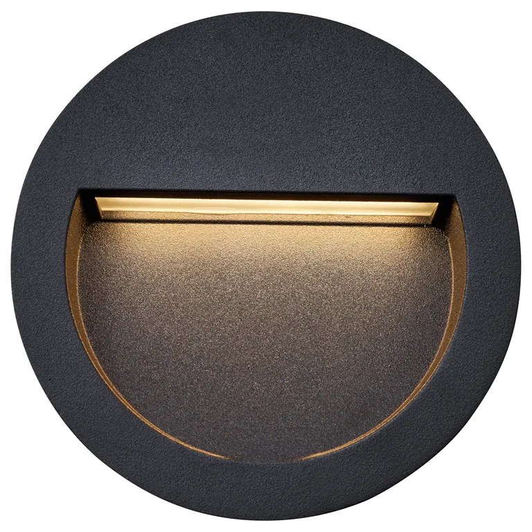 Lampada da parete moderna da incasso nera con LED IP65 - Gem