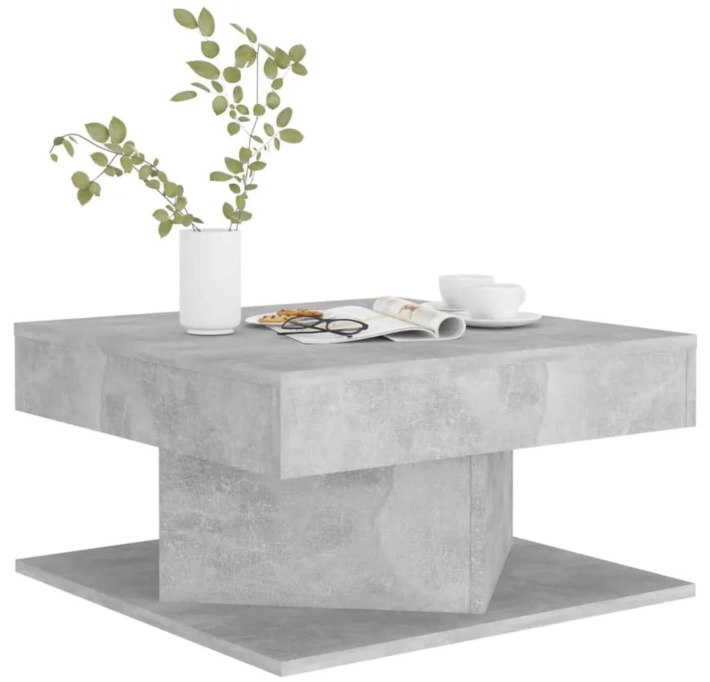 Tavolino da salotto grigio cemento 57x57x30 cm in truciolato