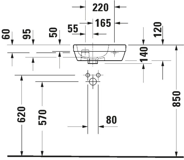 Duravit 7494000412 - Lavabo sospeso D-CODE 40x22 cm ceramica/bianco lucido