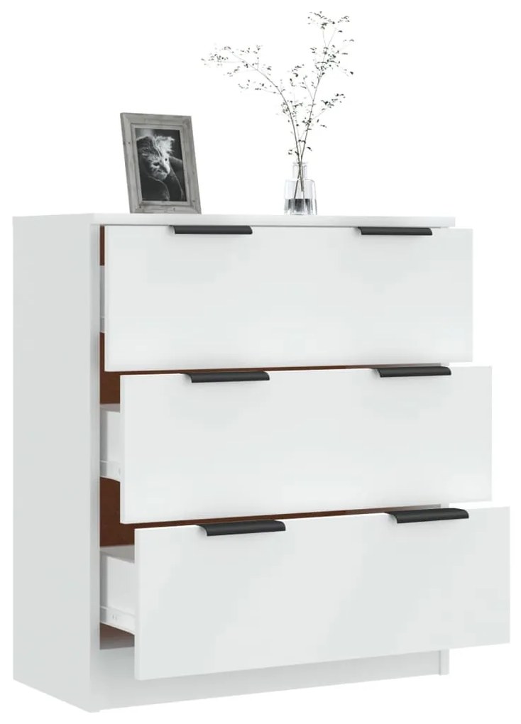 Credenza bianca 60x30x70 cm in legno multistrato