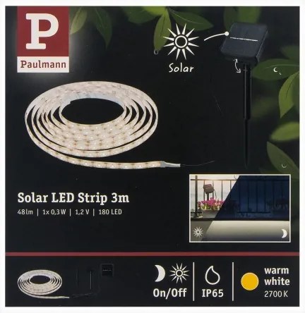 Paulmann 78896 - LED/0,3W IP44 Striscia solare 3m 1,2V 1000 mAh