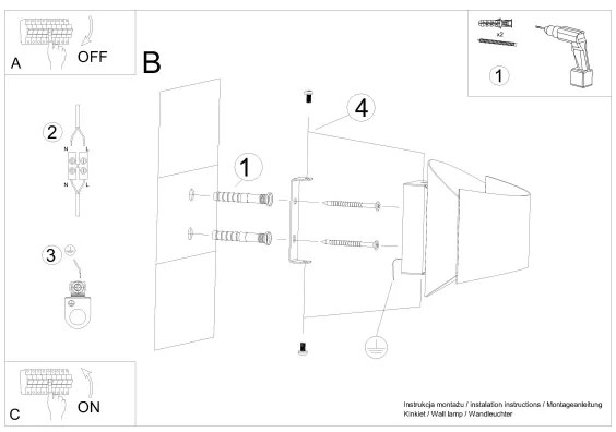 Sollux SL.1189 - Lampada da parete TONI 1xG9/8W/230V nero