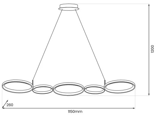 Lampadario LED a sospensione con filo OLYMPIA 5xLED/10W/230V nero
