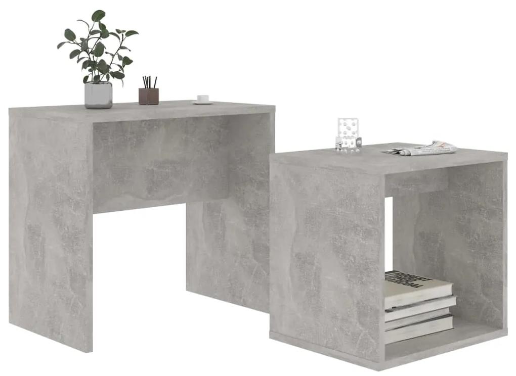 Set tavolini da caffè grigio cemento 48x30x45 cm in truciolato