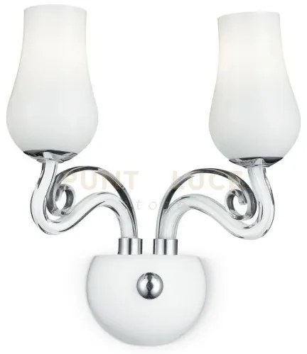 Applique a parete angel bianca e cromo 2 luci attacco e14 34x18x35c...