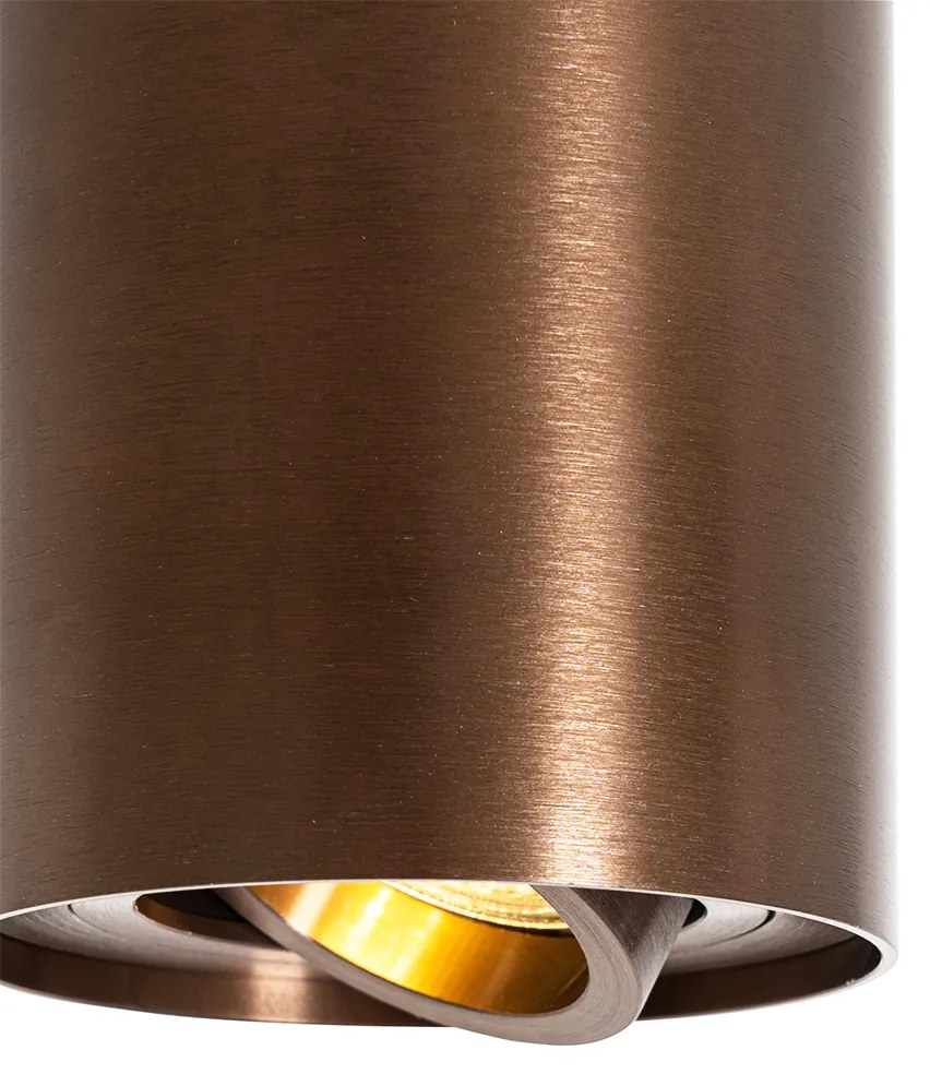 Faretto da soffitto smart bronzo scuro ruotabile e inclinabile con Wifi GU10 50mm - Rondoo Up