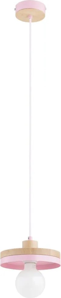 Lampadario sospeso su cavo LARSO 1xE27/15W/230V rosa/beige