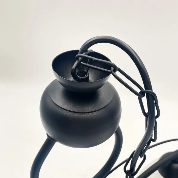 Lampadario a sospensione con catena RETRO 2xE27/60W/230V opaco nero