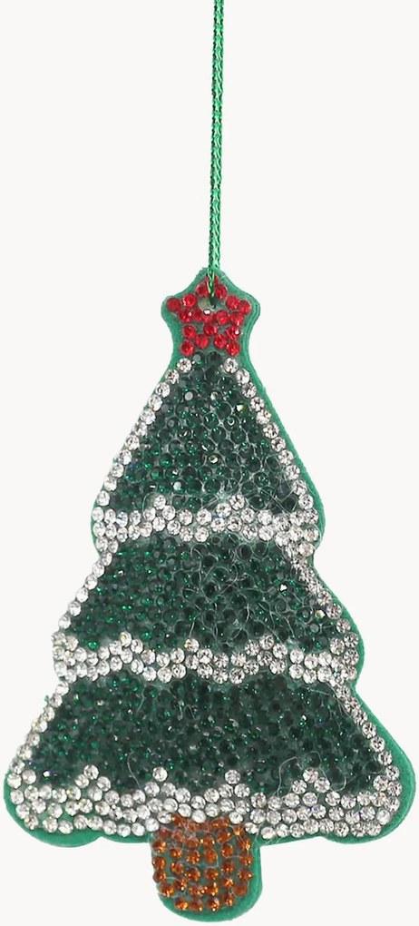 Set di 2 addobbi di Natale in vetro Jewel