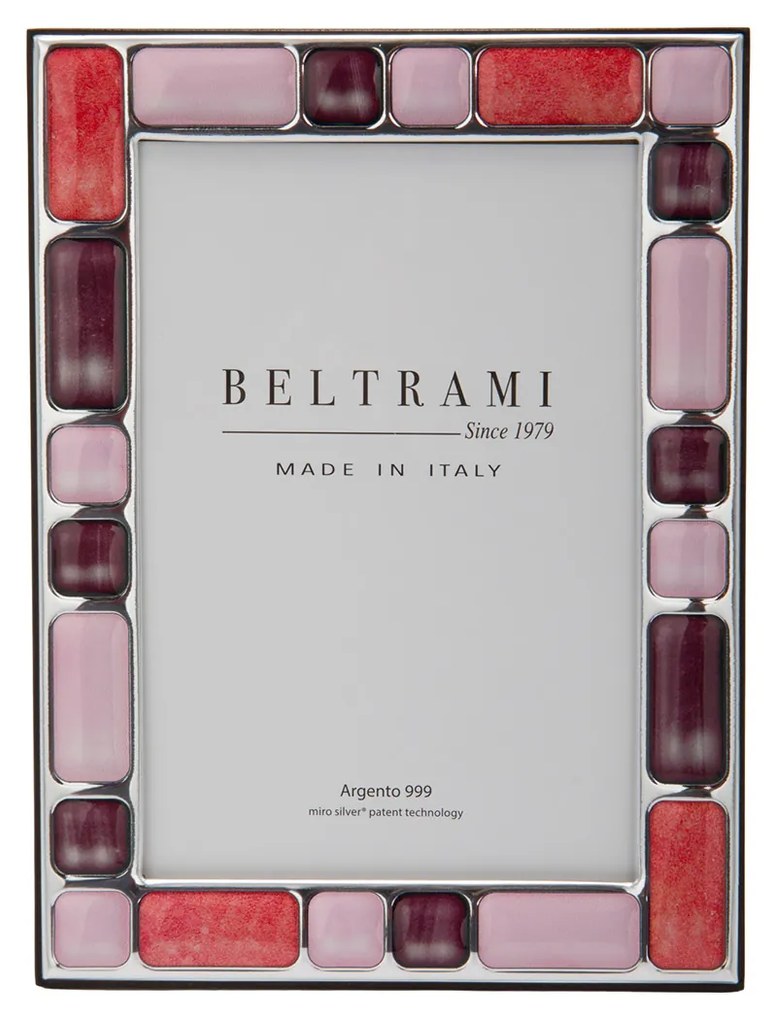 Portafoto pietre corallo foto 10x15 cm Beltrami con argento Miro Silver
