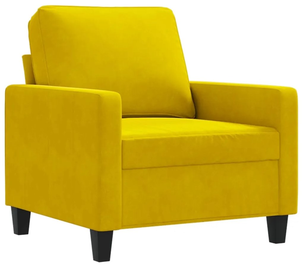 Poltrona giallo 60 cm velluto