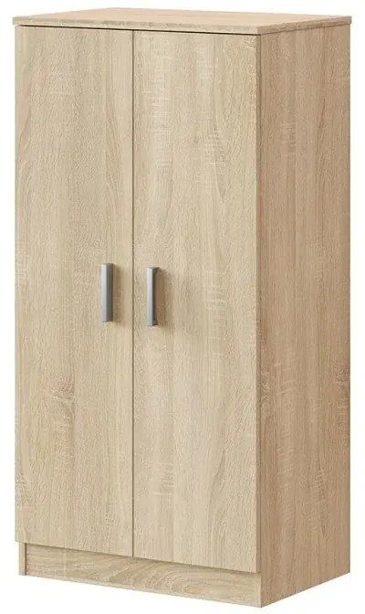 Mobile scarpiera H 108 rovere canadese in legno con 2 ante e 6 ripiani