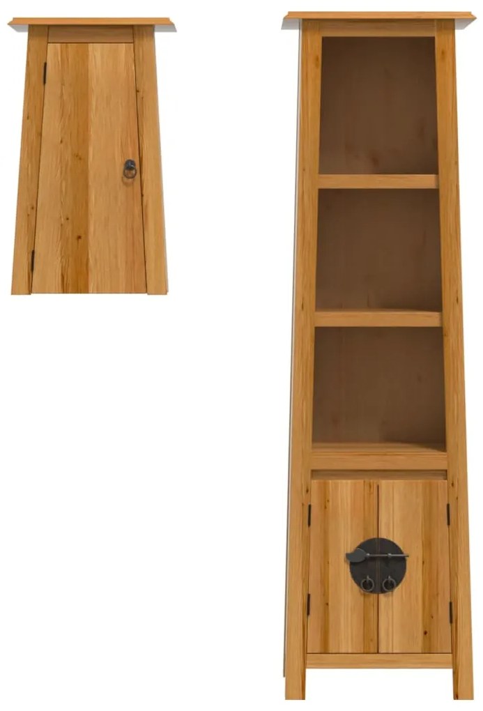 Set mobili da bagno 2 pz in legno massello di pino