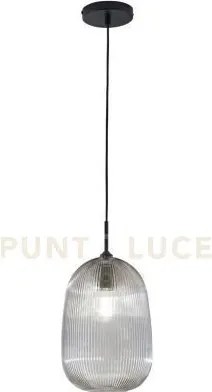 Lampadario a sospensione duke grigia in vetro 1 luce attacco e27 d2...