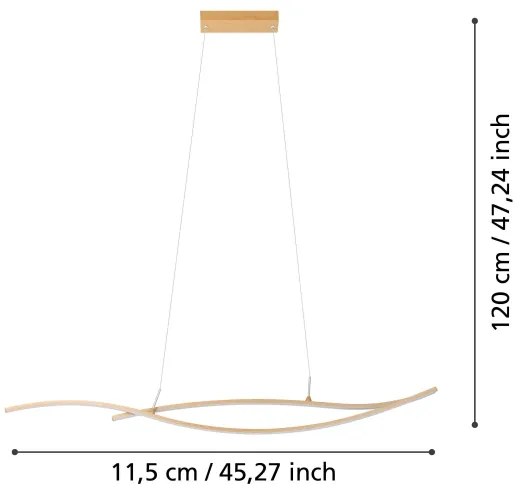 Eglo 901212 - Lampadario LED a sospensione con filo GRISOLIA LED/20W/230V 4000K beige