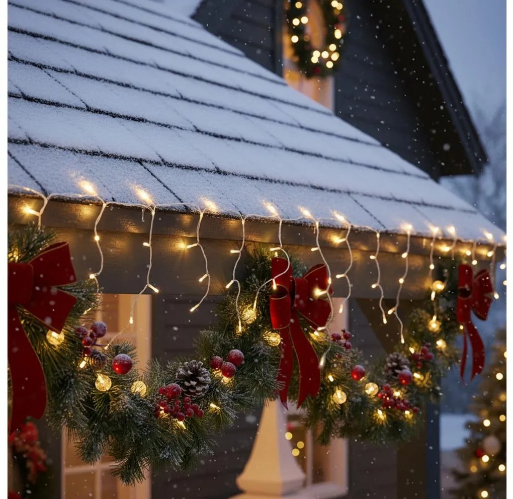 Brilagi - Catena luminosa natalizia da esterno 400xLED/8 funzioni 23m IP44 bianco caldo