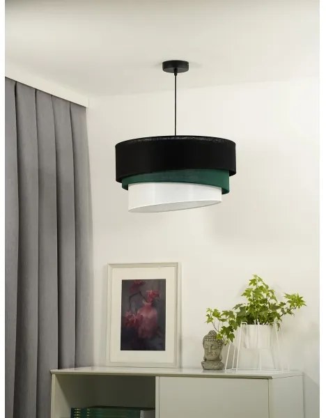 Duolla - Lampadario a sospensione con filo TRIO 1xE27/15W/230V diametro 45 cm nero/verde/bianco