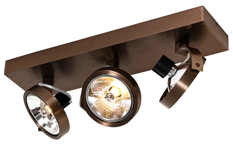 Faretto di design bronzo scuro 3 luci orientabile e inclinabile - Go