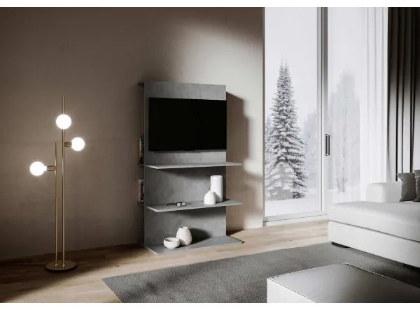 Mobile porta TV con foro passacavi 100x170h cm Antracite Spatolato - LOKI B