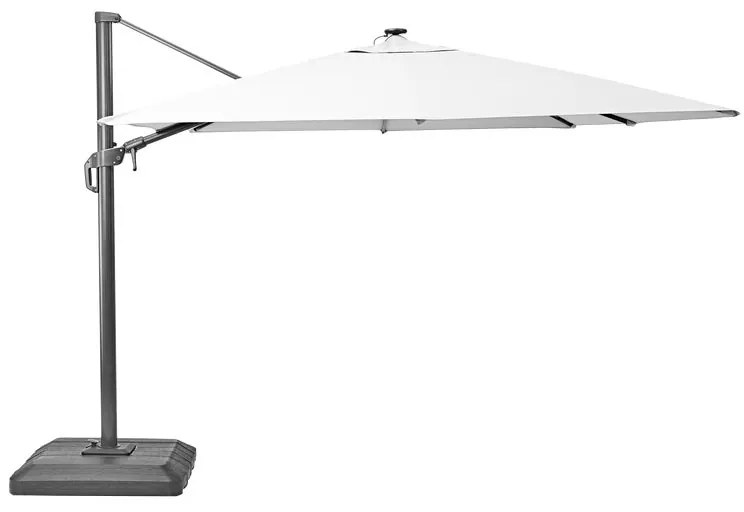 Ombrellone decentrato grigio SONORA II NATERIAL L 282 x 391 cm con telo bianco