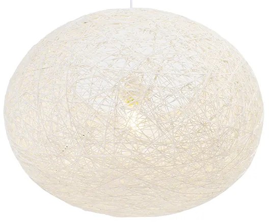 Lampada a sospensione rustica bianca 50 cm - Corda Flat