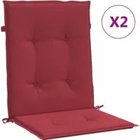 Cuscini per Sedie da Giardino 2 pz Rosso Vino 100x50x3 cm cod mxl 68222