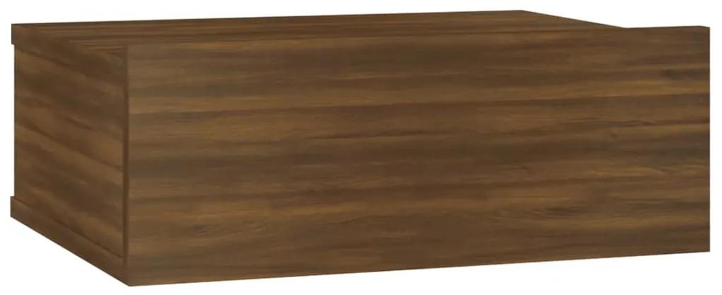Comodino pensile rovere marrone 40x30x15cm in legno multistrato