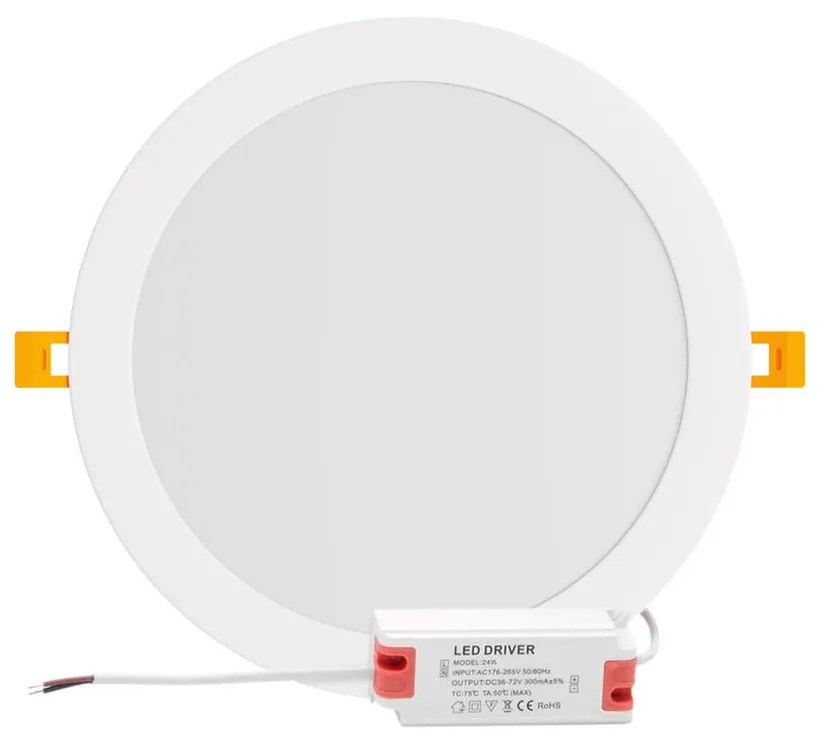 Pannello LED Rotondo 24W 2.400lm Foro Ø225-230mm Osram chip LED Colore Bianco Caldo 3.000K