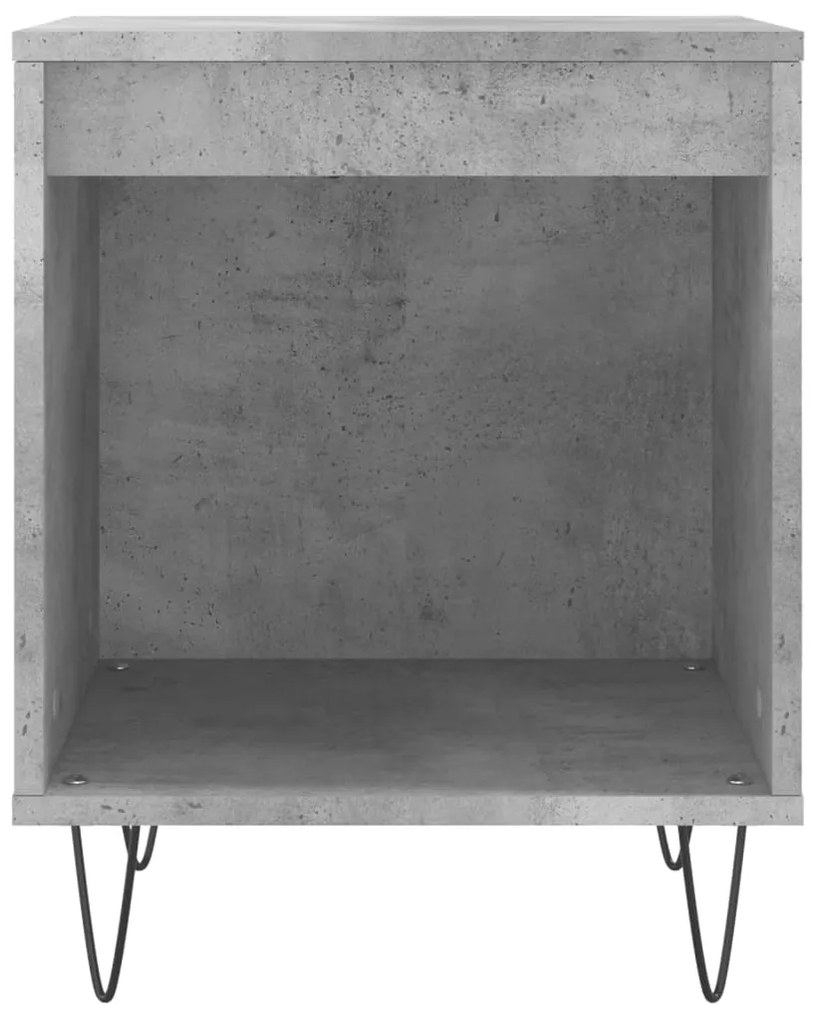 Comodini 2pz Grigio Cemento 40x35x50 cm in Legno Multistrato