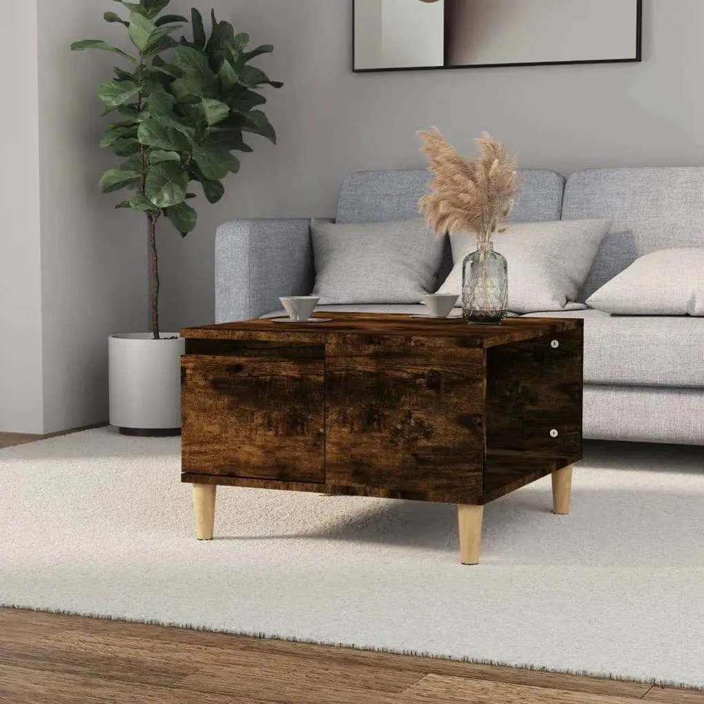 Tavolino Da Salotto Rovere Fumo 55x55x36,5 Cm Legno Multistrato /