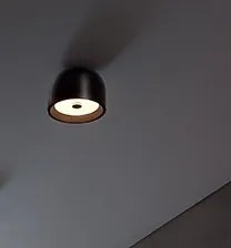 Flos Wan Ceiling Wall Lampada 11 cm da parete e soffitto a luce diretta antiabbagliamento in vetro e alluminio Nero lucido