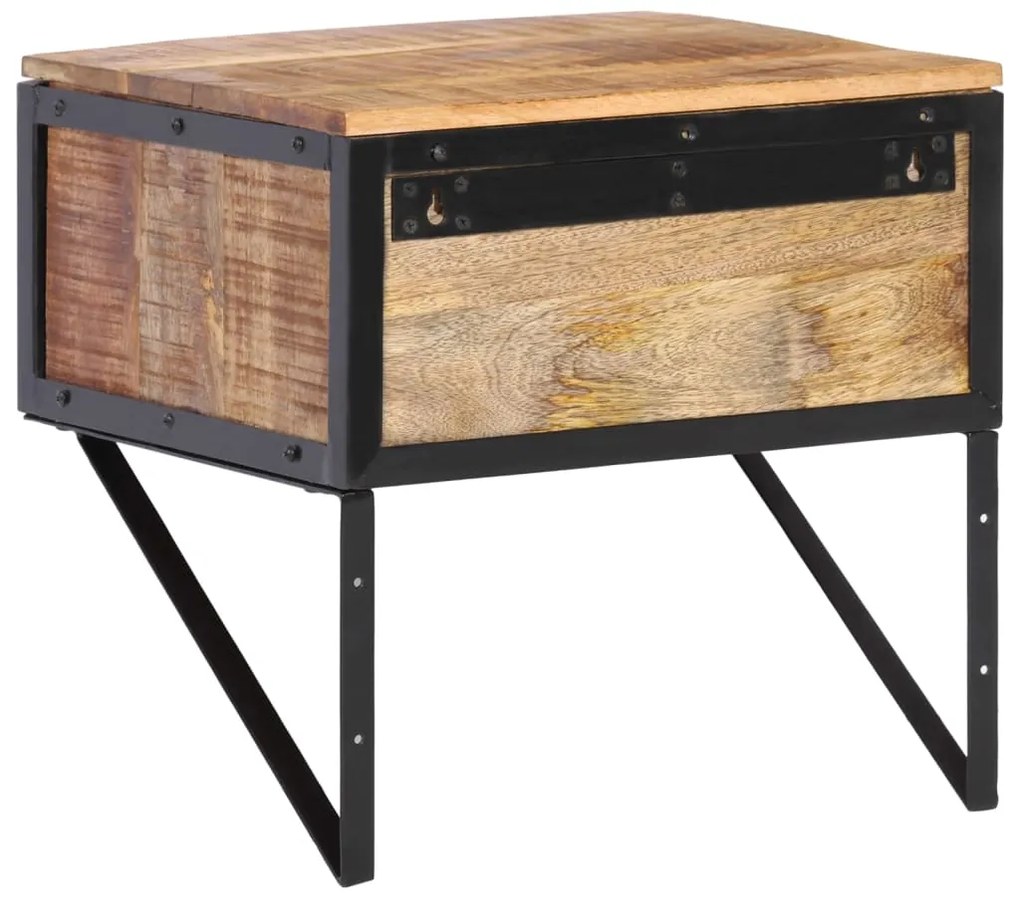 Comodino 40x35x40 cm in legno massello di mango