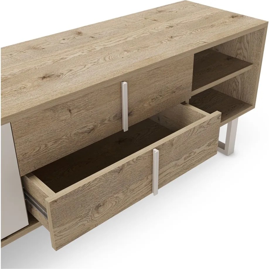 Mobile TV in rovere di colore grigio-naturale 180x51,5 cm Millay - Marckeric