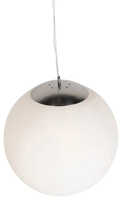Lampada a sospensione scandinava smart argento con vetro opale 50cm incl. WiFi A60 - Ball 50