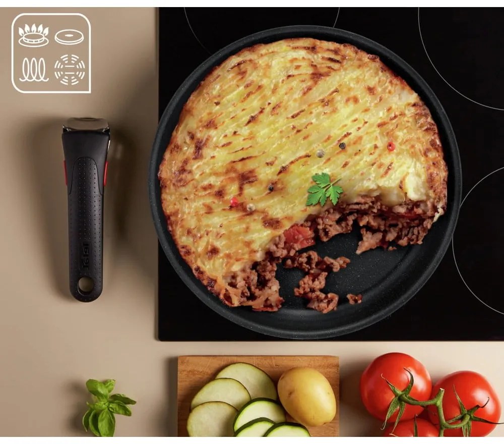 Set di pentole in alluminio 8 pezzi INGENIO Black stone L3998802 - Tefal